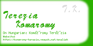 terezia komaromy business card